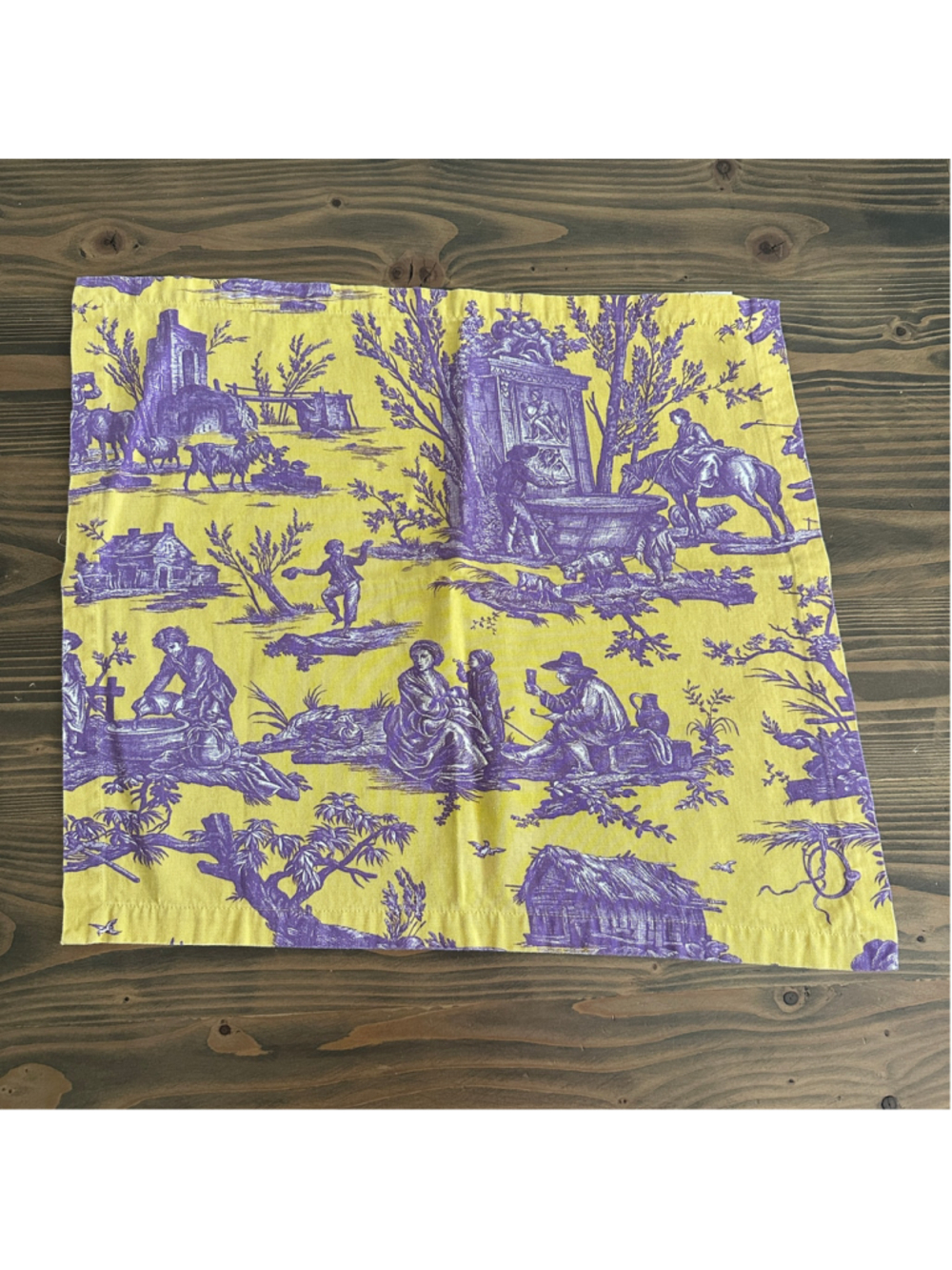 Williams Sonoma Orleans Toile Napkin 19x19 Yellow Purple Cotton Replacement